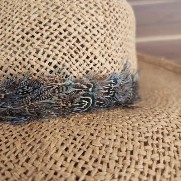 Borsalino Vintage Panama Hat Woven Brown Fedora Made in Italy Size Large - Picture 4 of 10